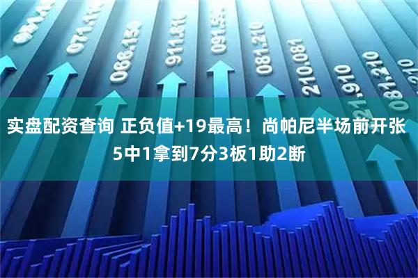 实盘配资查询 正负值+19最高！尚帕尼半场前开张 5中1拿到7分3板1助2断